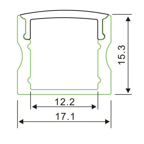 Профиль для светодиодных лент профиль alp004 3.0м накладной для led-ленты с рассеивателем, алюминий