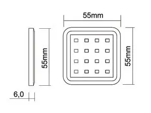 Светильники светильник palis-18 12v, 1,3w, 3000к серебристый, 55х55мм (квадрат)