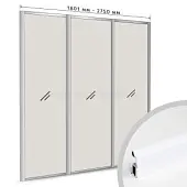 Комплекты ламинированного профиля компл. профиля-купе slim оптима на 3 двери (ширина шкафа 1801-2750 мм), белый глянец