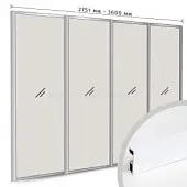 Комплекты ламинированного профиля компл. профиля-купе fit оптима на 4 двери (ширина шкафа 2751-3600 мм), белый глянец