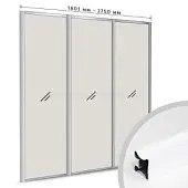 Комплекты ламинированного профиля компл. профиля-купе н-образный рамир на 3 двери (ширина шкафа 1801-2750 мм), белый глянец