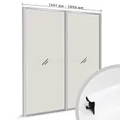 Комплекты ламинированного профиля компл. профиля-купе н-образный рамир на 2 двери (ширина шкафа 1401-1800 мм), белый глянец