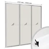 Комплекты ламинированного профиля компл. профиля-купе н-образный рамир на 3 двери (ширина шкафа 2751-3600 мм), белый глянец