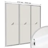Комплекты ламинированного профиля компл. профиля-купе slim оптима на 3 двери (ширина шкафа 2751-3600 мм), белый глянец