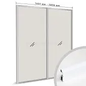 Комплекты ламинированного профиля компл. профиля-купе slim оптима на 2 двери (ширина шкафа 1401-1800 мм), белый глянец