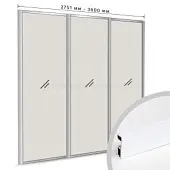 Комплекты ламинированного профиля компл. профиля-купе fit оптима на 3 двери (ширина шкафа 2751-3600 мм), белый глянец