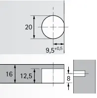 Эксцентрики, стяжки эксцентрик hettich vb 35 md/16, никель