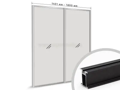 Комплекты профиля серия Стандарт комплект профиля-купе на 2 двери (ширина шкафа 1401-1800 мм), quadro черный матовый
