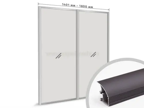 Комплекты профиля серия Стандарт комплект профиля-купе на 2 двери (ширина шкафа 1401-1800 мм), черный матовый