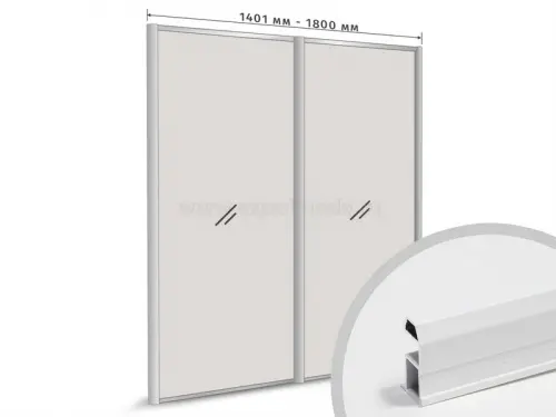 Комплекты профиля серии SLIM, FIT комплект профиля-купе slim на 2 двери (ширина шкафа 1401-1800 мм), белый матовый