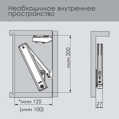 Подъемники поворотные подъемник dtc top stay se push (240-600мм), индекс 500-1400