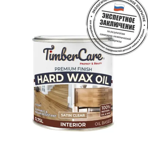 Масла и лаки для дерева TimberCare масло защитное с твердым воском timbercare hard wax oil, цвет прозрачный матовый, 0,175л