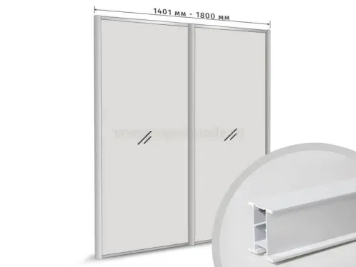 Комплекты профиля серия Стандарт комплект профиля-купе на 2 двери (ширина шкафа 1401-1800 мм), quadro белый лак