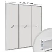 Комплекты профиля серия Стандарт комплект профиля-купе на 3 двери (ширина шкафа 1801-2750 мм), quadro белый лак