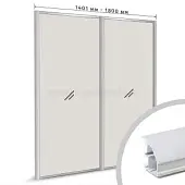 Комплекты профиля серия Стандарт комплект профиля-купе на 2 двери (ширина шкафа 1401-1800 мм), белый лак