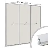 Комплекты профиля серия Стандарт комплект профиля-купе на 3 двери (ширина шкафа 2751-3600 мм), белый лак