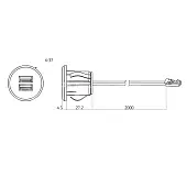 Розетки блок розеток usb charge-s, 2 usb, 12в/5в, серебристый, 2 м