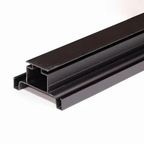 Черный браш профиль вертикальный промежуточный c-образный 5000 мм, черный браш, для плиты 18 мм