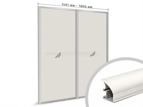 Комплекты анодированного профиля комплект профиля-купе на 2 двери (ширина шкафа 1401-1800 мм), анодированное серебро
