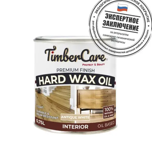 Масла и лаки для дерева TimberCare масло защитное с твердым воском timbercare hard wax oil, цвет белый мел, 0,75л