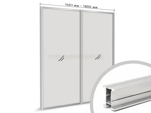 Комплекты анодированного профиля комплект профиля-купе на 2 двери (ширина шкафа 1401-1800 мм), quadro анодированное серебро